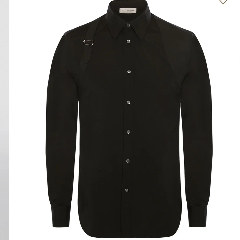 Alexander McQueen Men’s Buckle Detailed Harness Buttoned Shirt - NWT Size 16.5 - Picture 1 of 5